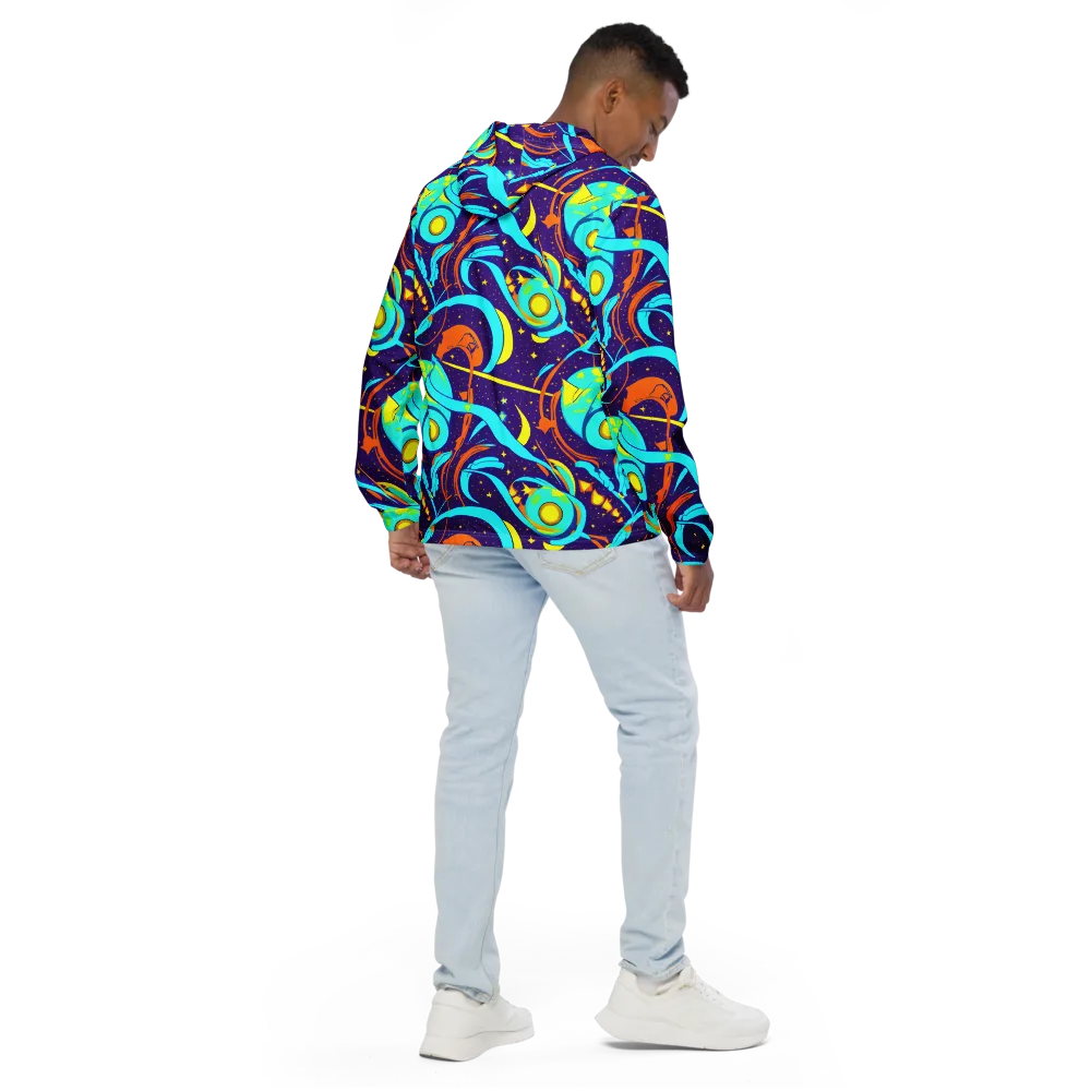 Stellar Swirl on Men's Windbreaker — Back