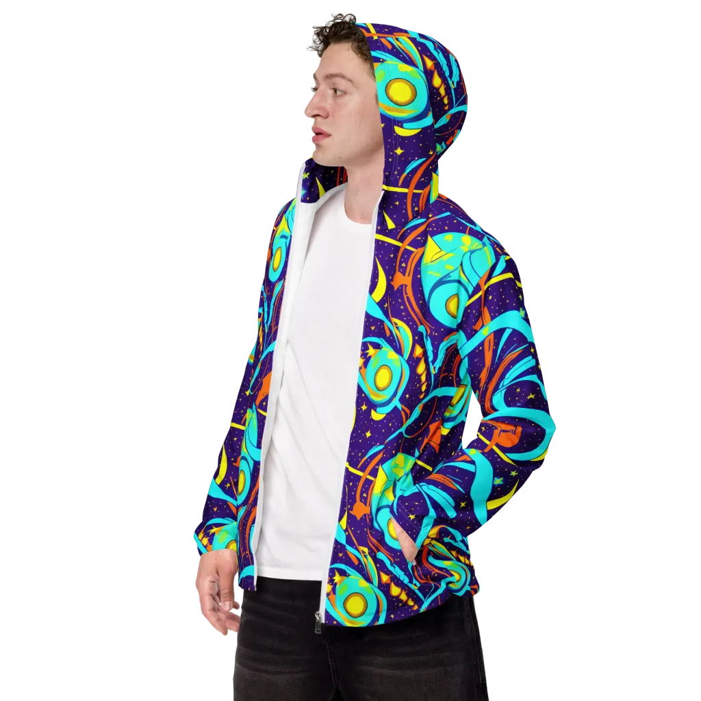 Stellar Swirl on Men's Windbreaker — Left Front