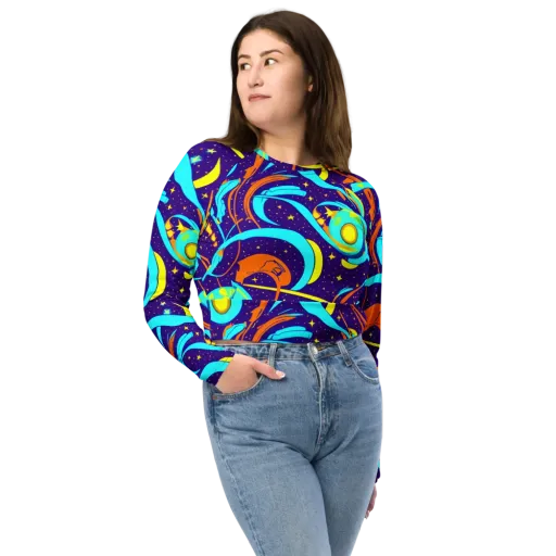 Stellar Swirl on a Long Sleeve Crop Top
