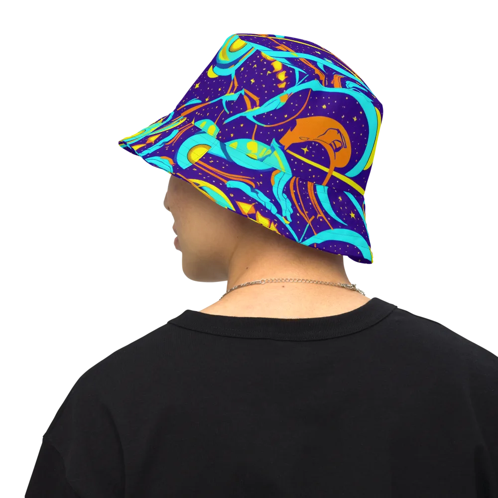 Stellar Swirl on Reversible Bucket Hat — Back Inside