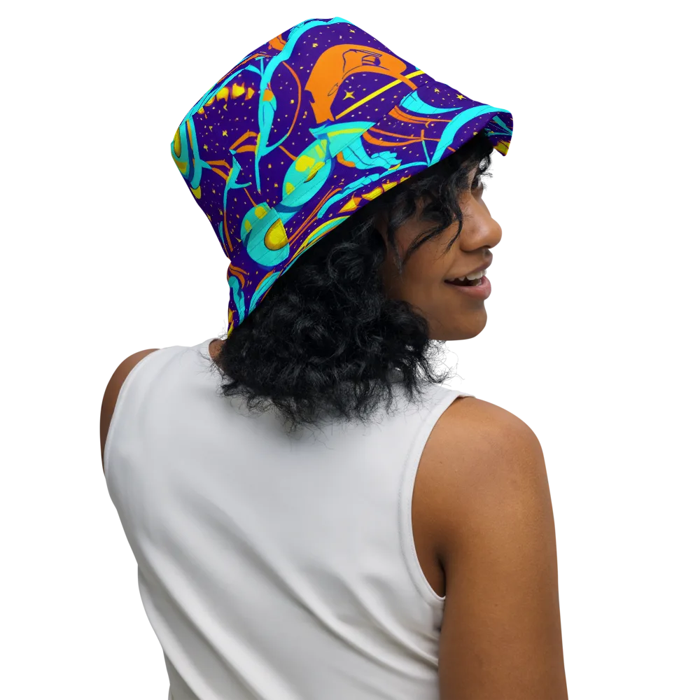 Stellar Swirl on Reversible Bucket Hat — Right Outside