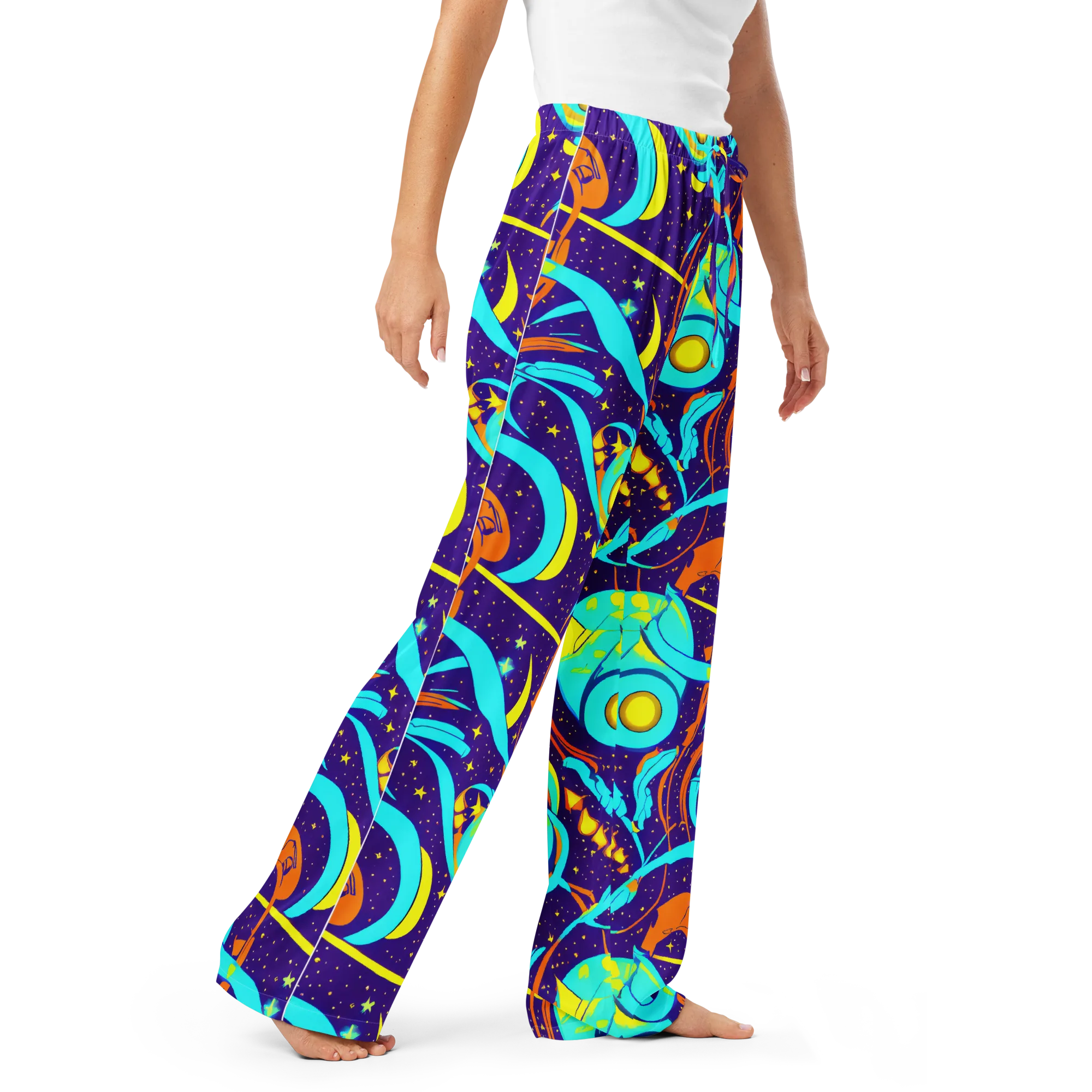 Stellar Swirl on Women's Pajama Pants — Right Front
