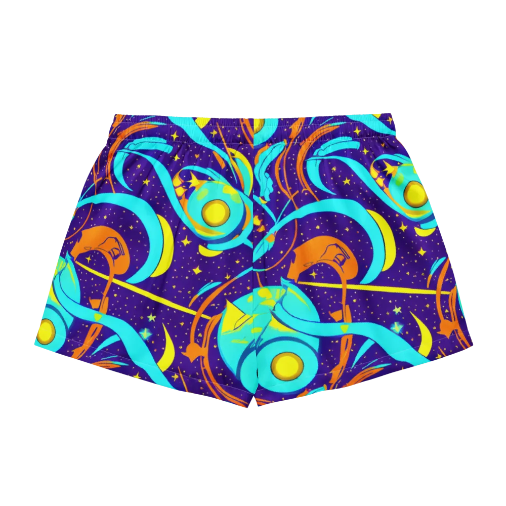 Stellar Swirl on Women's Pajama Shorts — Back
