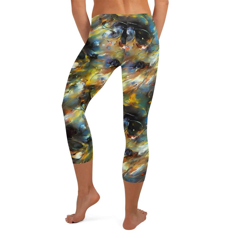 Brushwork Blaze on Capri Leggings — Back