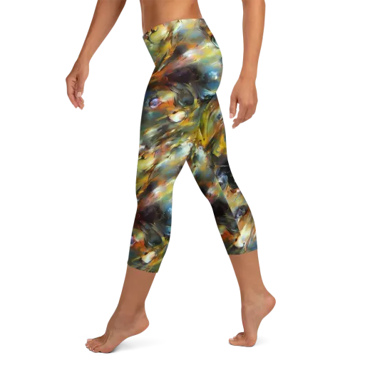 Brushwork Blaze on a Capri Leggings