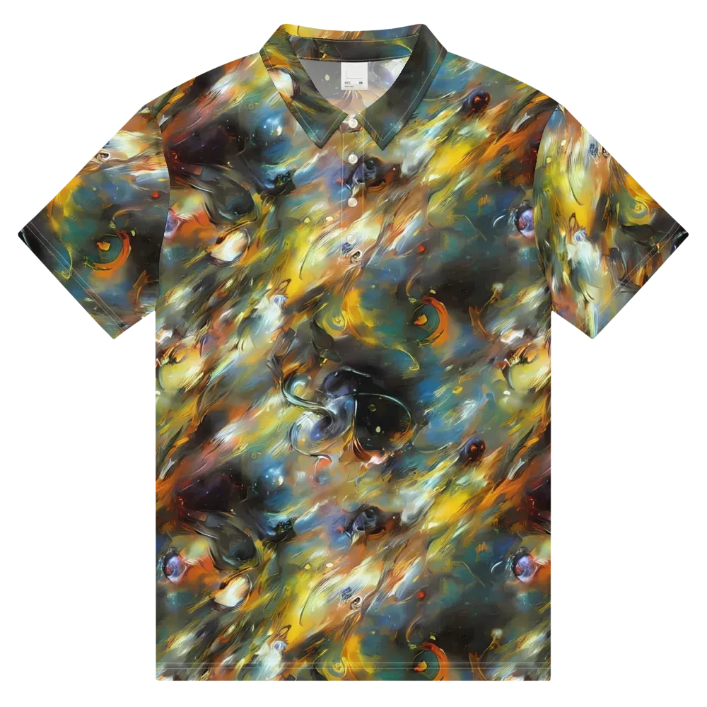 Brushwork Blaze on Men's Slim Fit Polo Shirt — Front