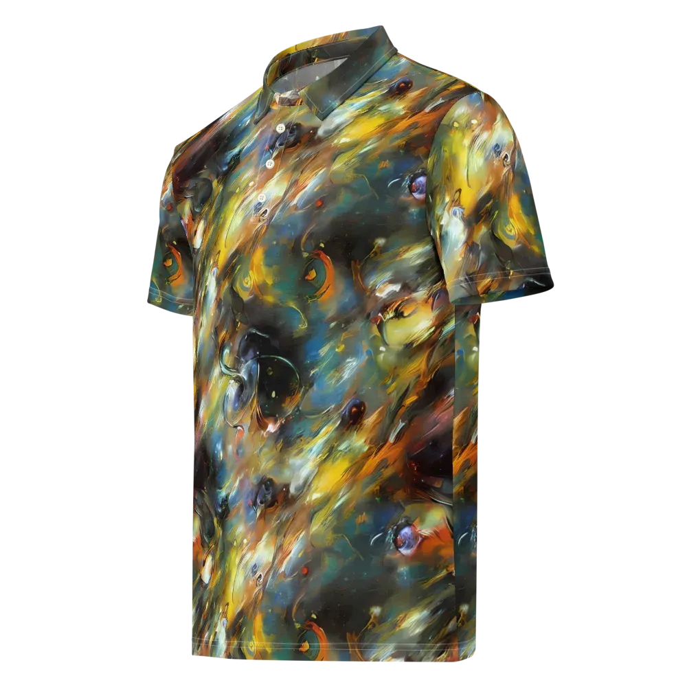 Brushwork Blaze on Men's Slim Fit Polo Shirt — Left Front