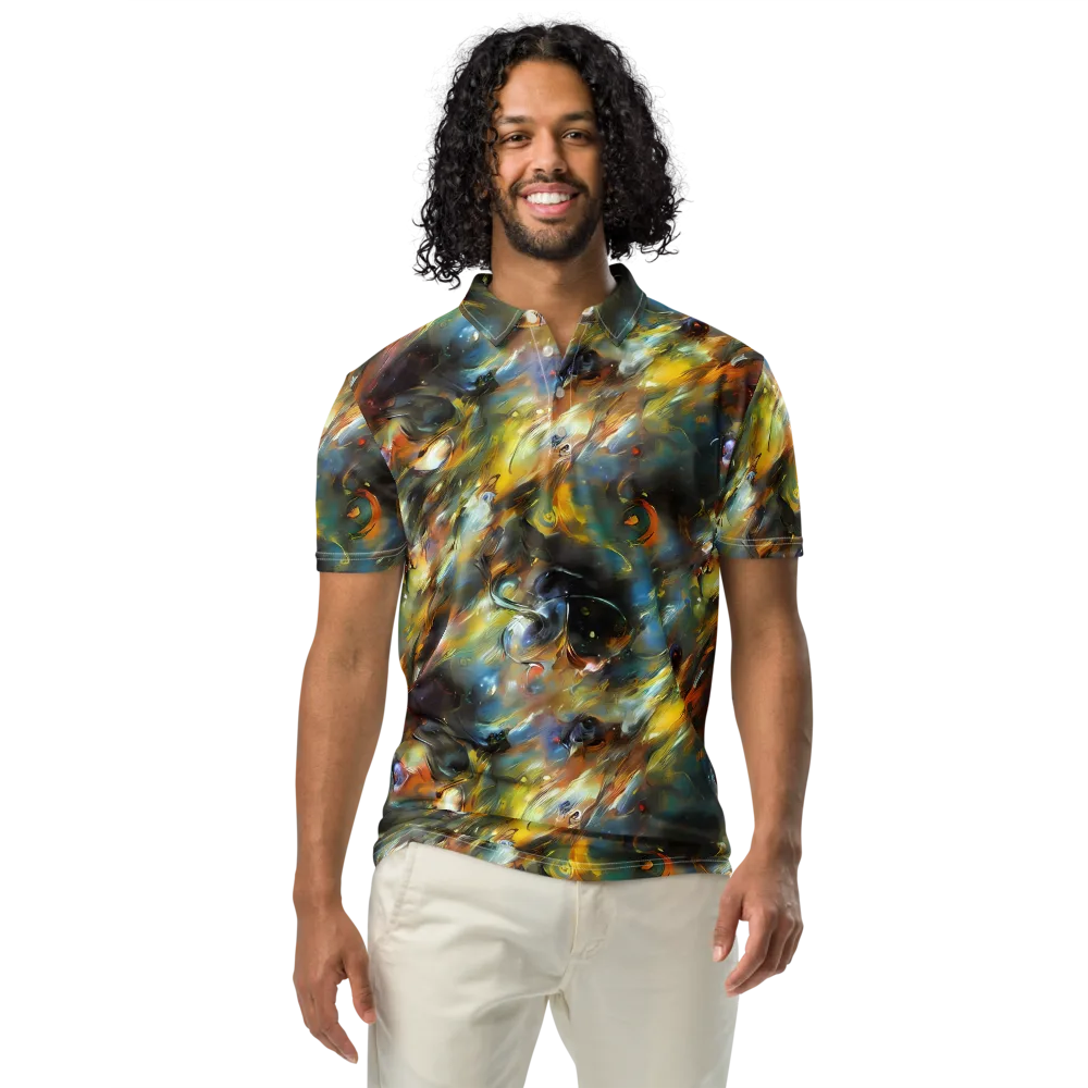 Brushwork Blaze on Men's Slim Fit Polo Shirt — Front