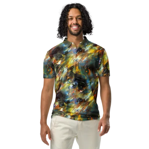 Brushwork Blaze on a Men's Slim Fit Polo Shirt