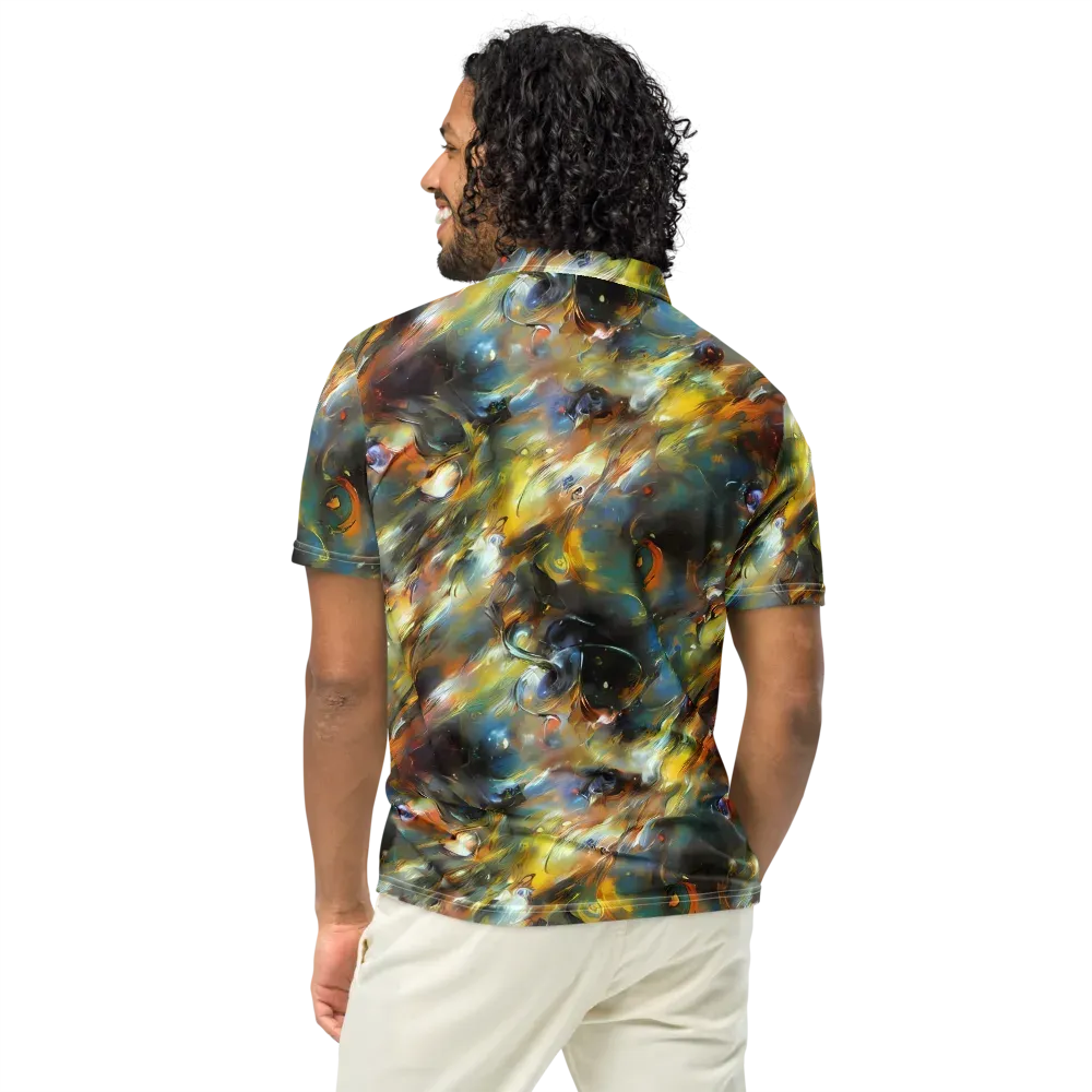 Brushwork Blaze on Men's Slim Fit Polo Shirt — Back