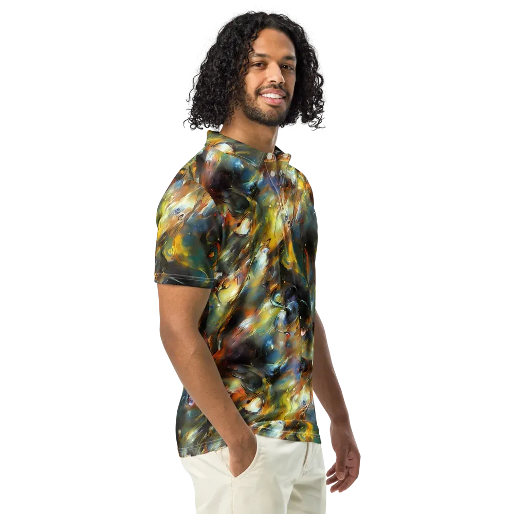 Brushwork Blaze on Men's Slim Fit Polo Shirt — Right Front