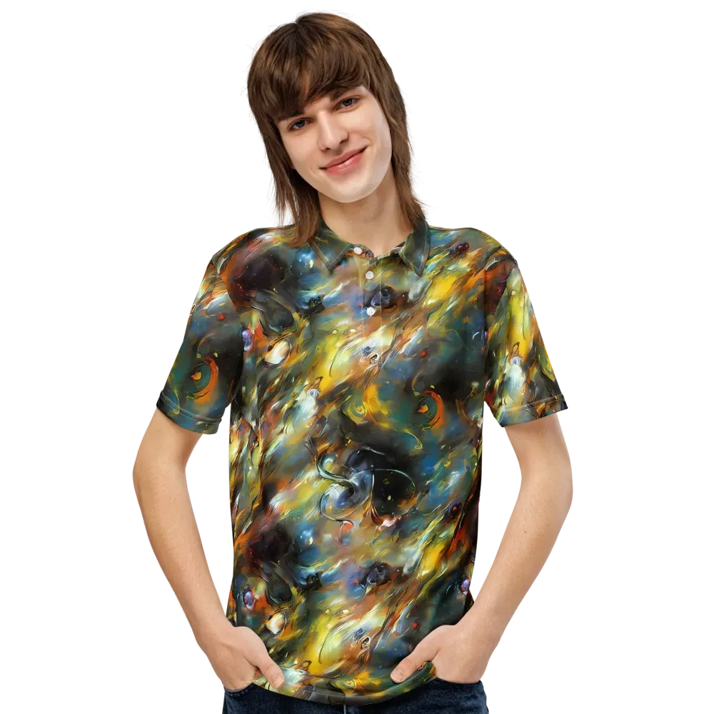 Brushwork Blaze on Men's Slim Fit Polo Shirt — Front