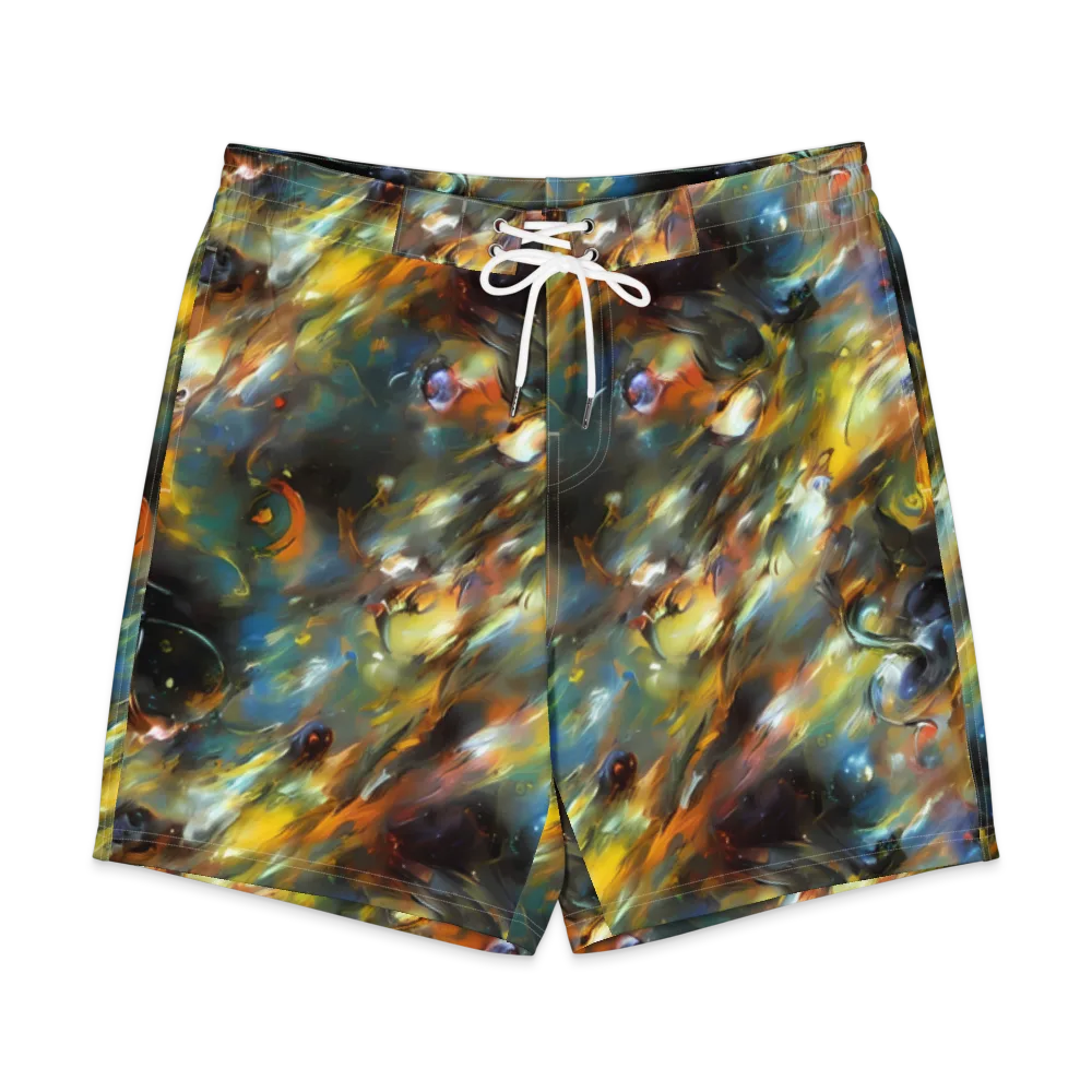 Brushwork Blaze on Men's Board Shorts — Front