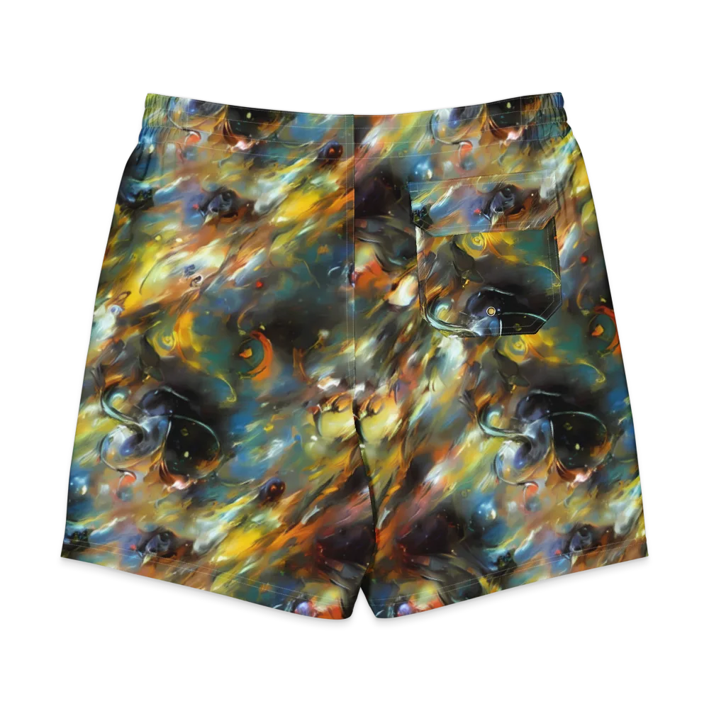 Brushwork Blaze on Men's Board Shorts — Back