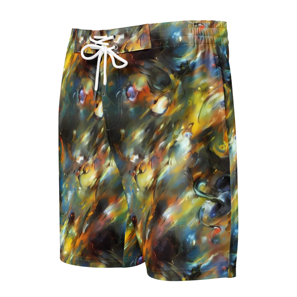 Brushwork Blaze on Men's Board Shorts — Front