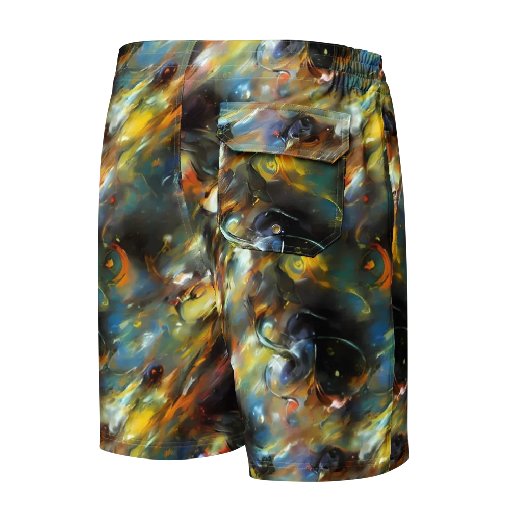 Brushwork Blaze on Men's Board Shorts — Back