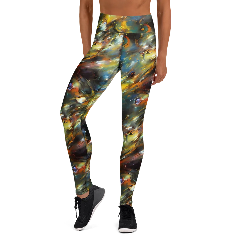 Brushwork Blaze on Yoga Leggings — Front