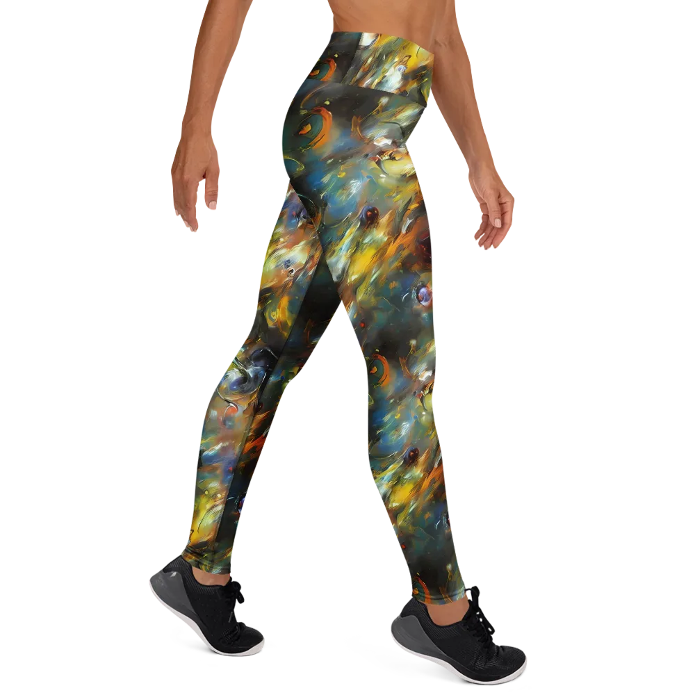 Brushwork Blaze on Yoga Leggings — Right