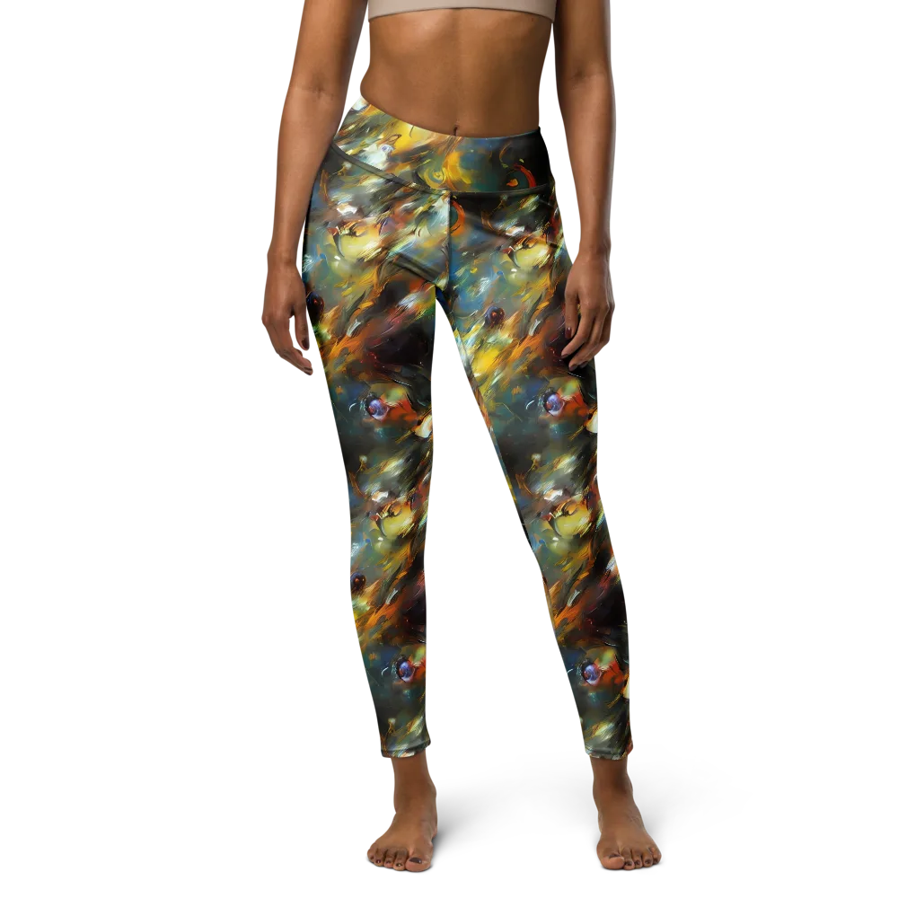 Brushwork Blaze on Yoga Leggings — Front
