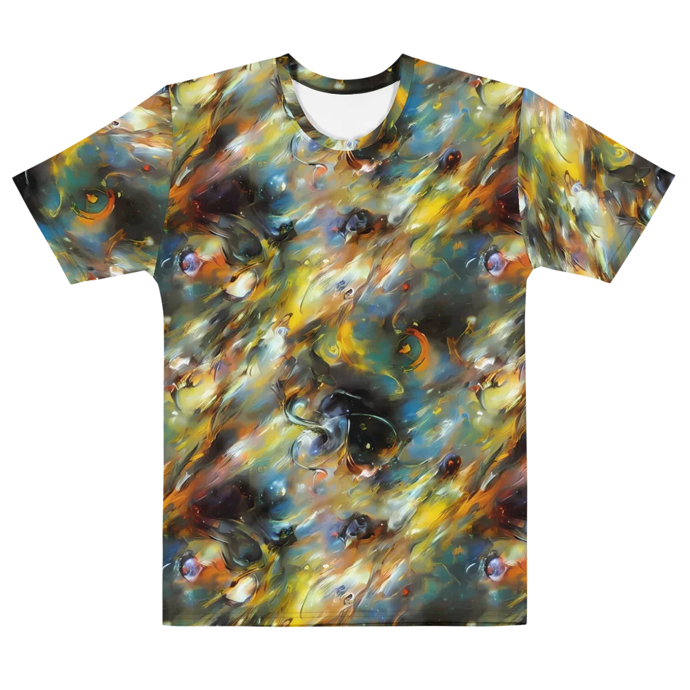 Brushwork Blaze on Men's Cotton Crew Neck T-Shirt — Front