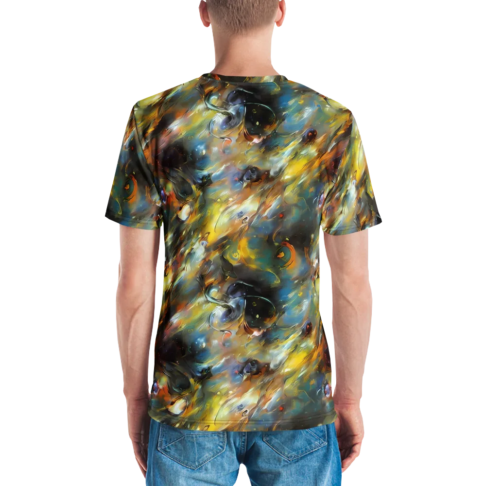 Brushwork Blaze on Men's Crew Neck T-Shirt — Back