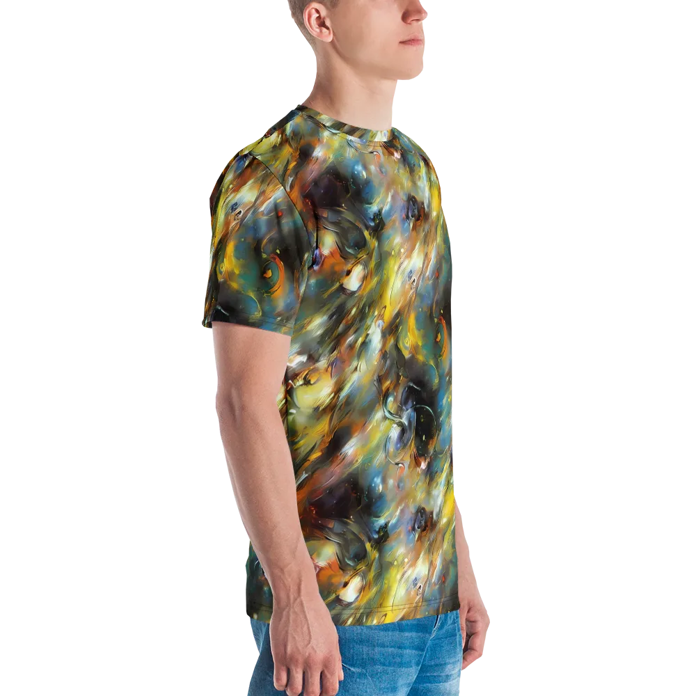 Brushwork Blaze on Men's Crew Neck T-Shirt — Right