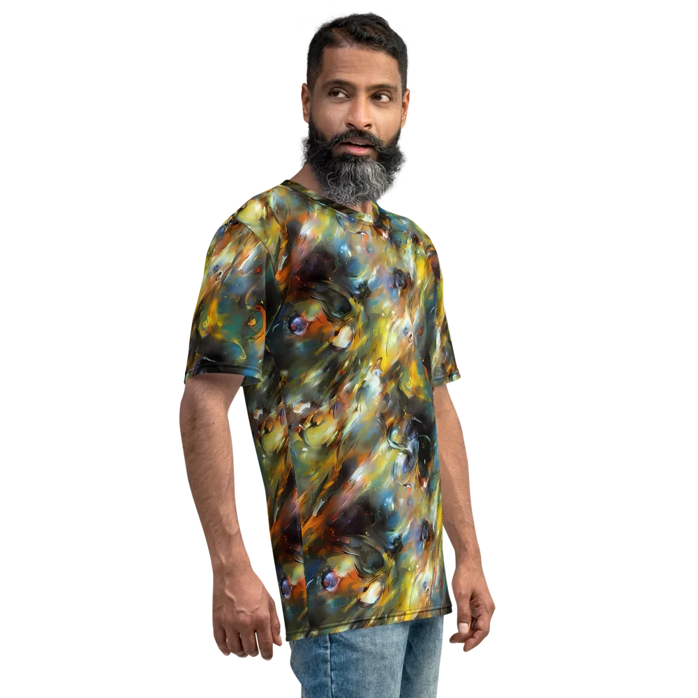 Brushwork Blaze on Men's Crew Neck T-Shirt — Right