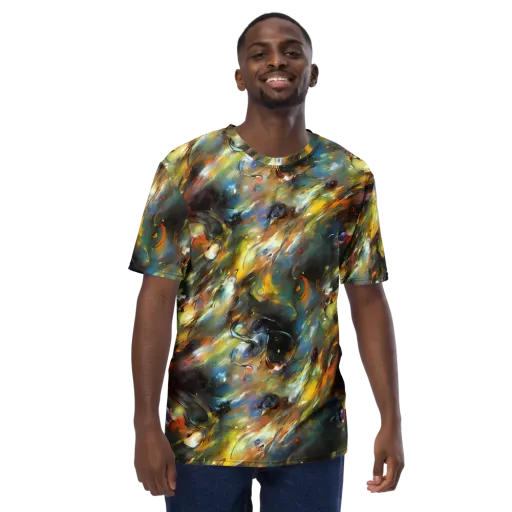 Brushwork Blaze on a Men's Crew Neck T-Shirt