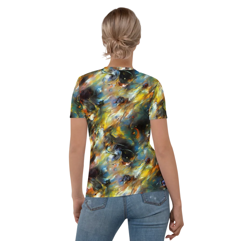 Brushwork Blaze on Women's Crew Neck T-Shirt — Back