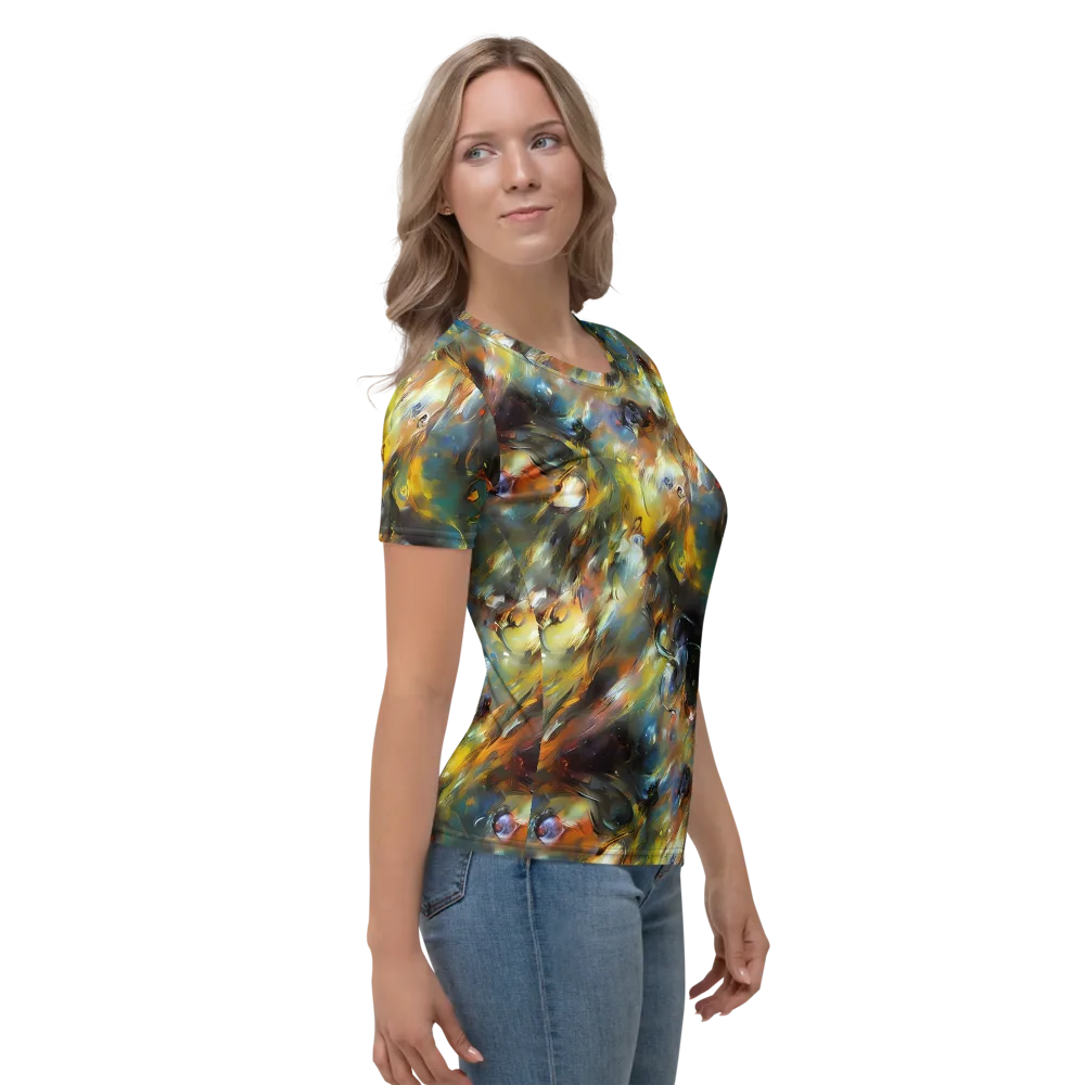 Brushwork Blaze on Women's Crew Neck T-Shirt — Right
