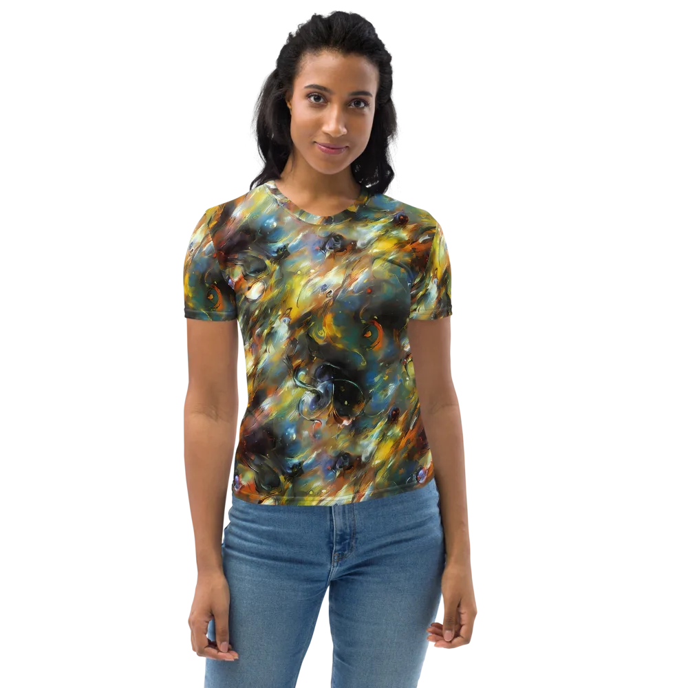 Brushwork Blaze on Women's Crew Neck T-Shirt — Front