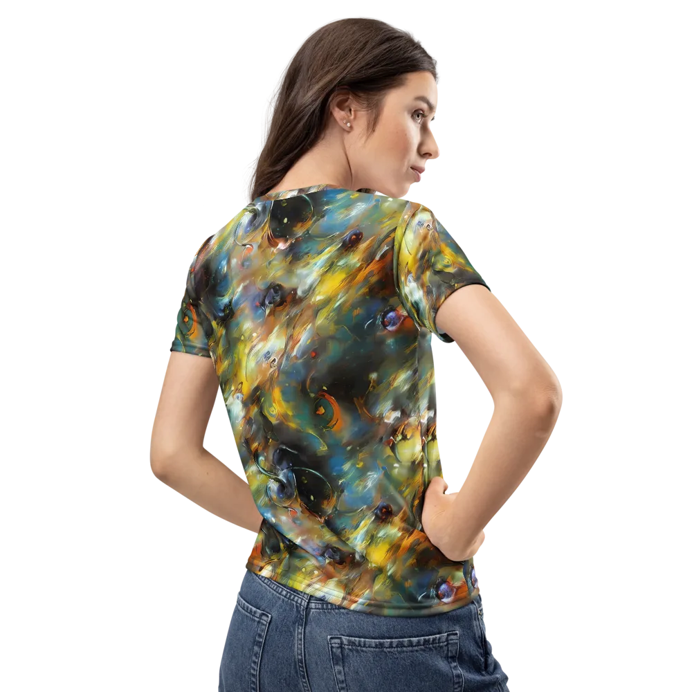 Brushwork Blaze on Women's Crew Neck T-Shirt — Back