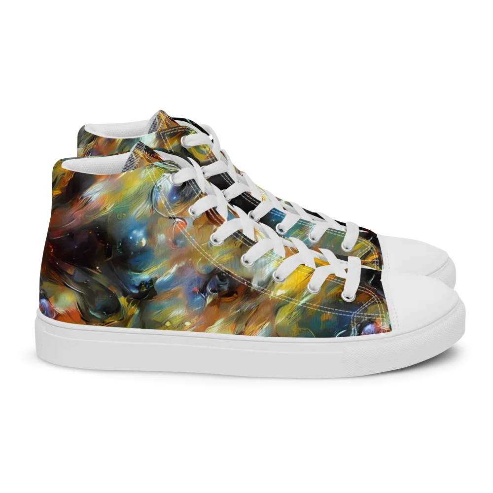 Brushwork Blaze on Women's High Top Canvas Shoes — Right