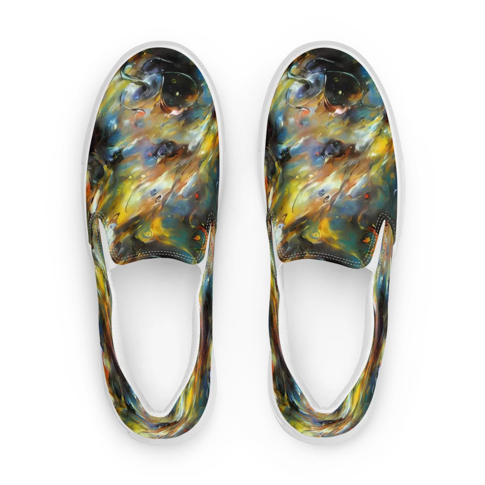 Brushwork Blaze on Men's Slip-On Canvas Shoes — Front