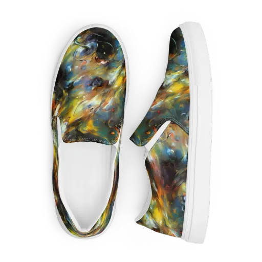 Brushwork Blaze on a Men's Slip-On Canvas Shoes