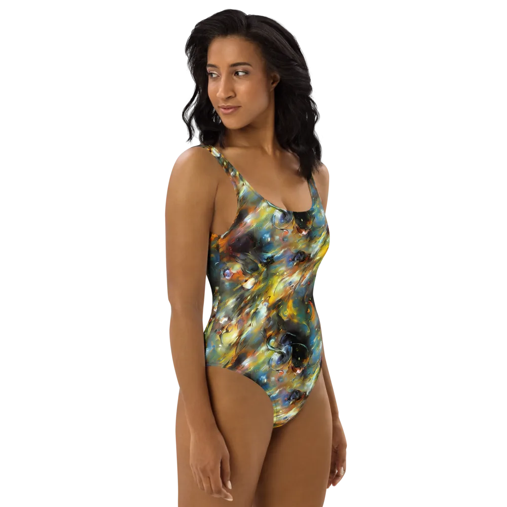 Brushwork Blaze on One-Piece Swimsuit — Right