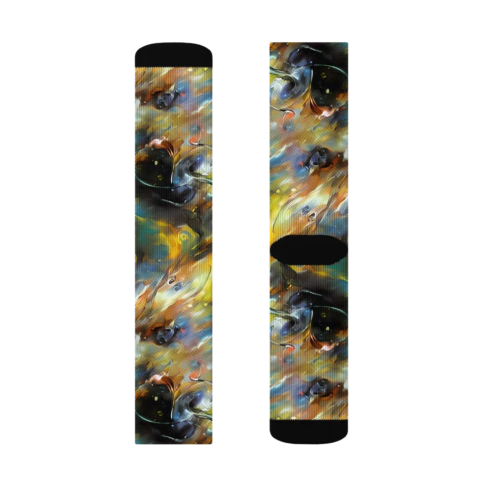 Brushwork Blaze on Socks — Left Sock