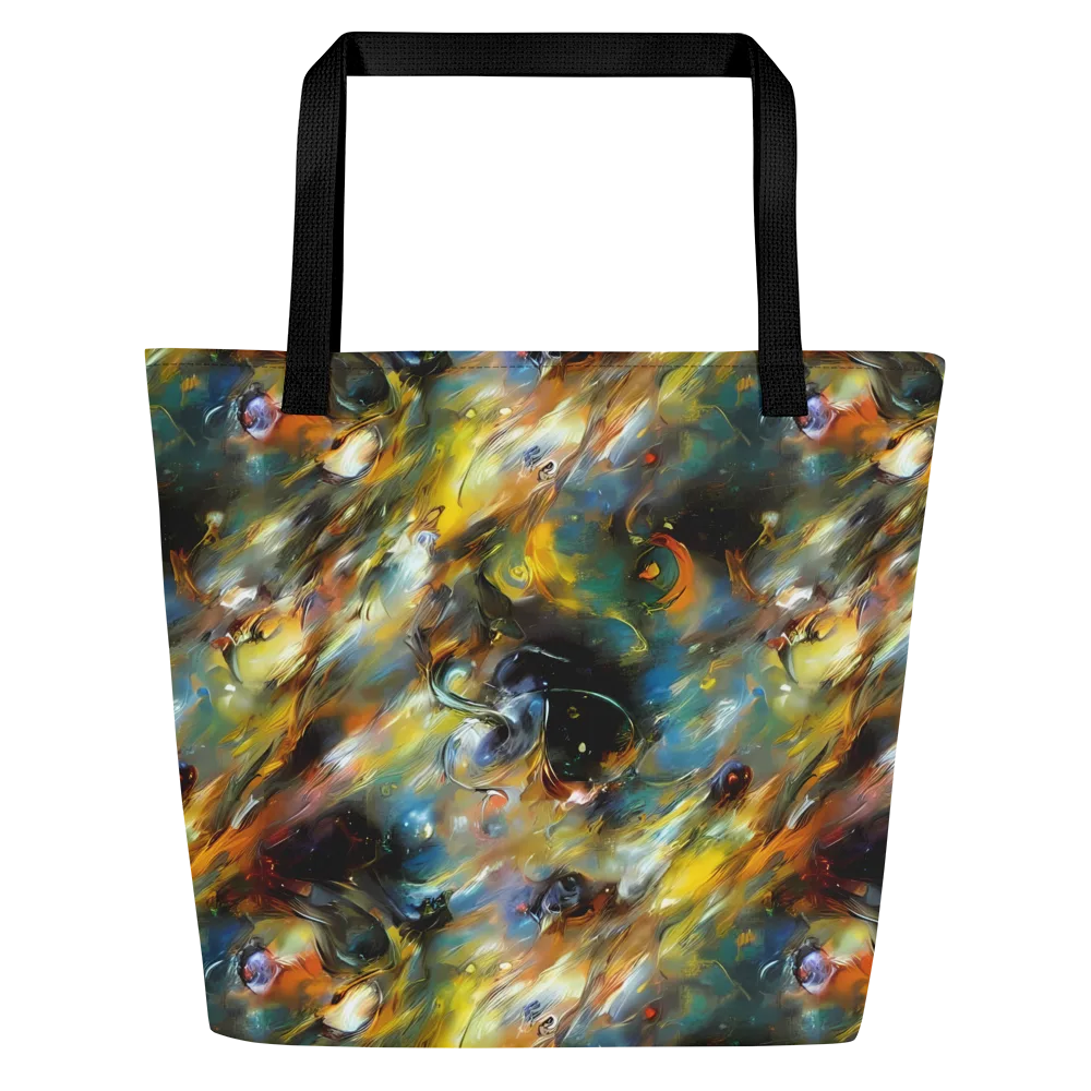 Brushwork Blaze on Large Tote Bag W/ Pocket — Front