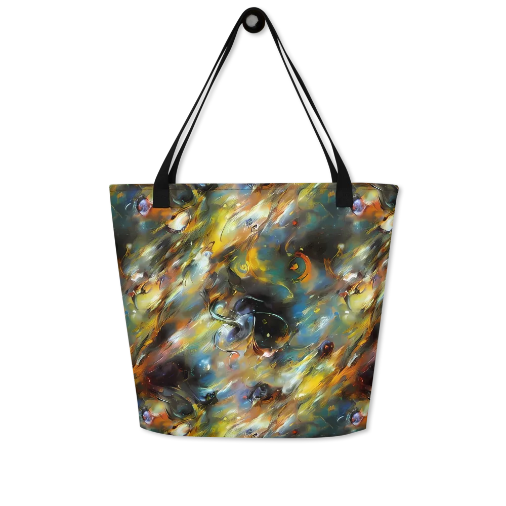 Brushwork Blaze on Large Tote Bag W/ Pocket — Front