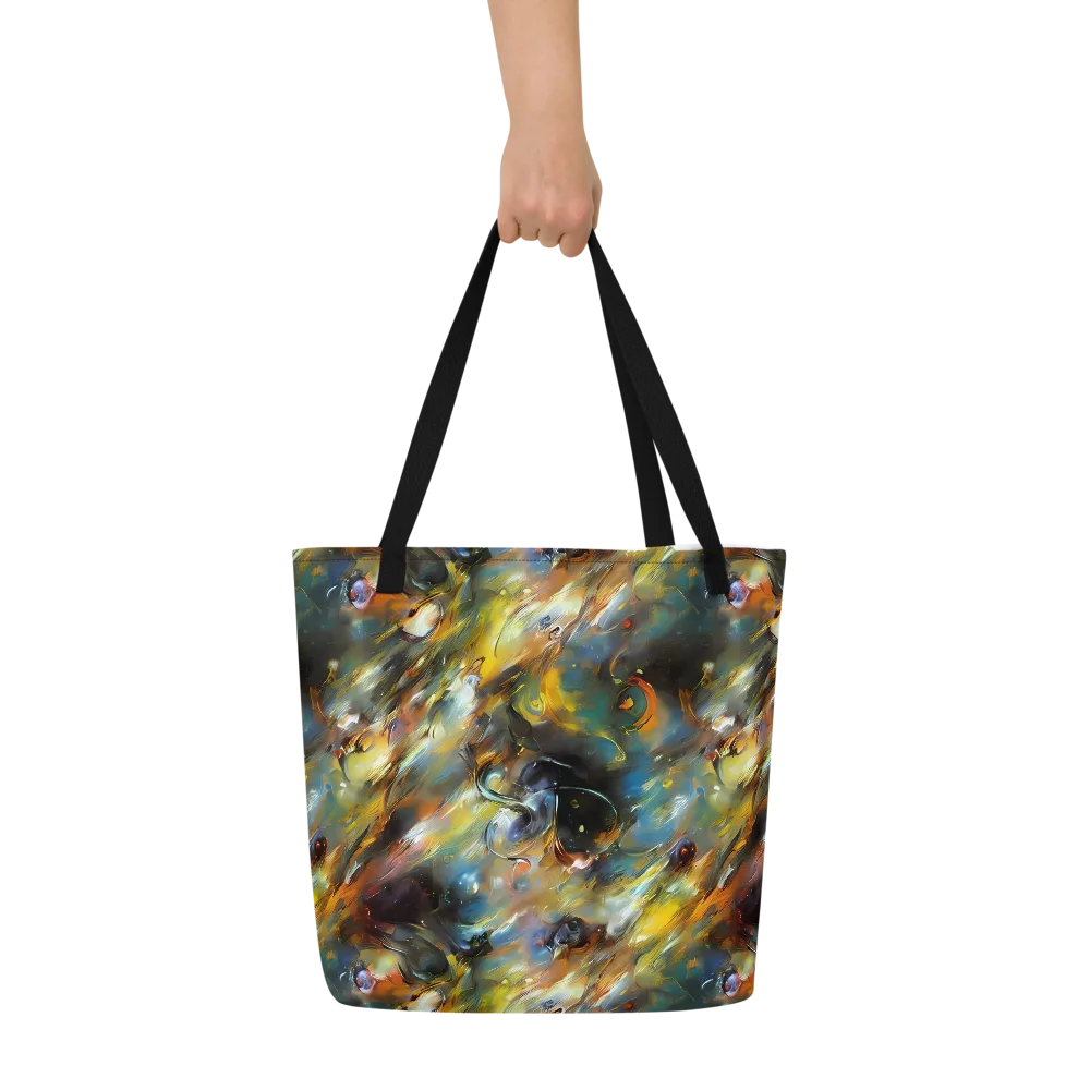 Brushwork Blaze on Large Tote Bag W/ Pocket — Front