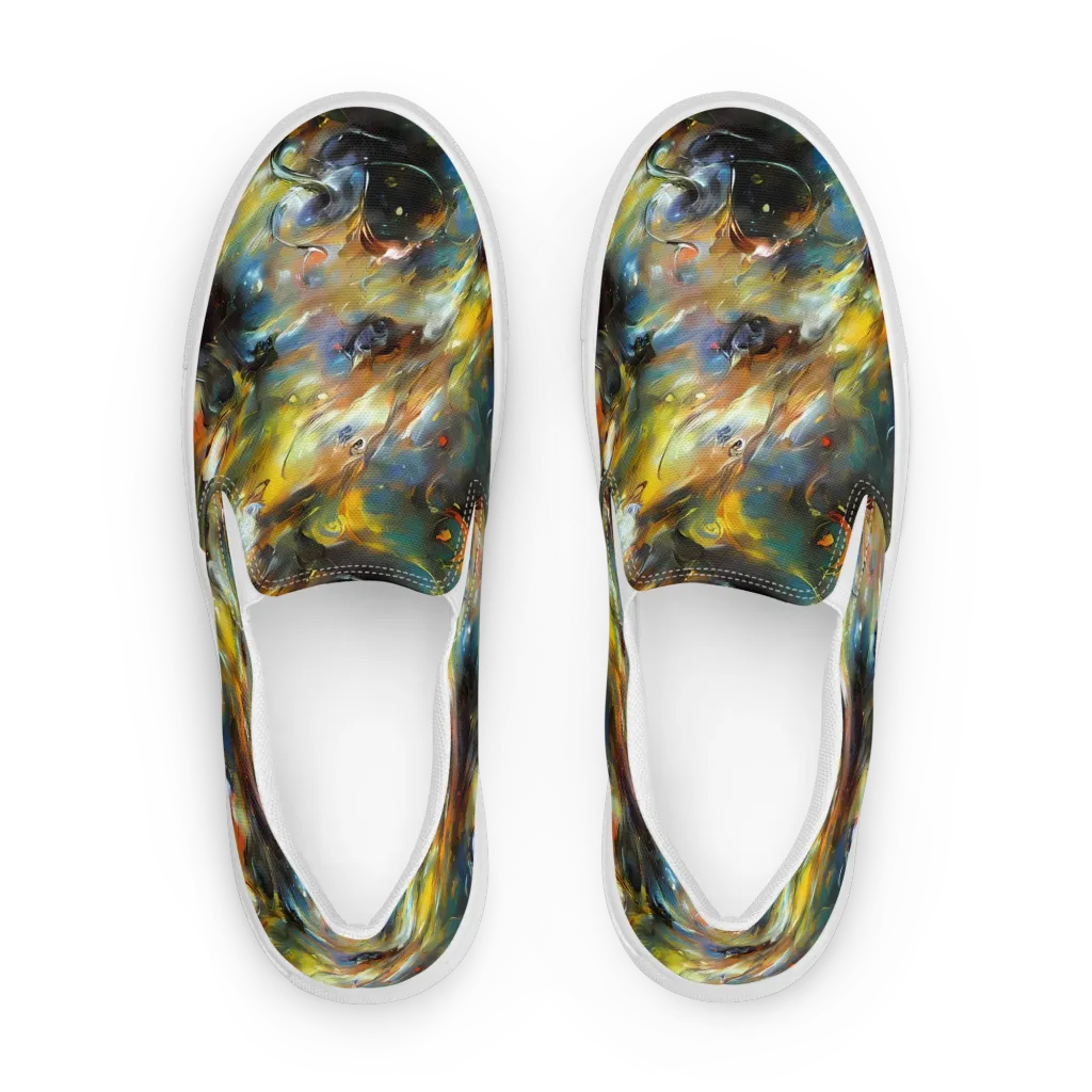 Brushwork Blaze on Women's Slip-On Canvas Shoes — Front