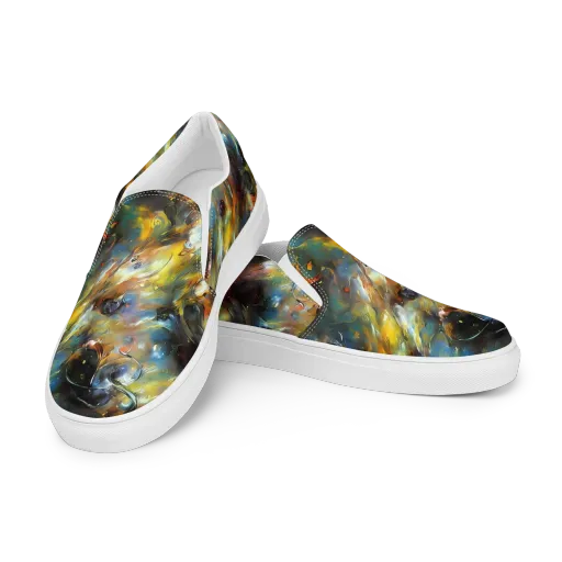 Brushwork Blaze on a Women's Slip-On Canvas Shoes