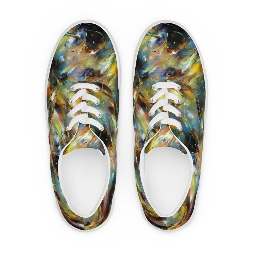 Brushwork Blaze on Men's Lace-Up Canvas Shoes — Front