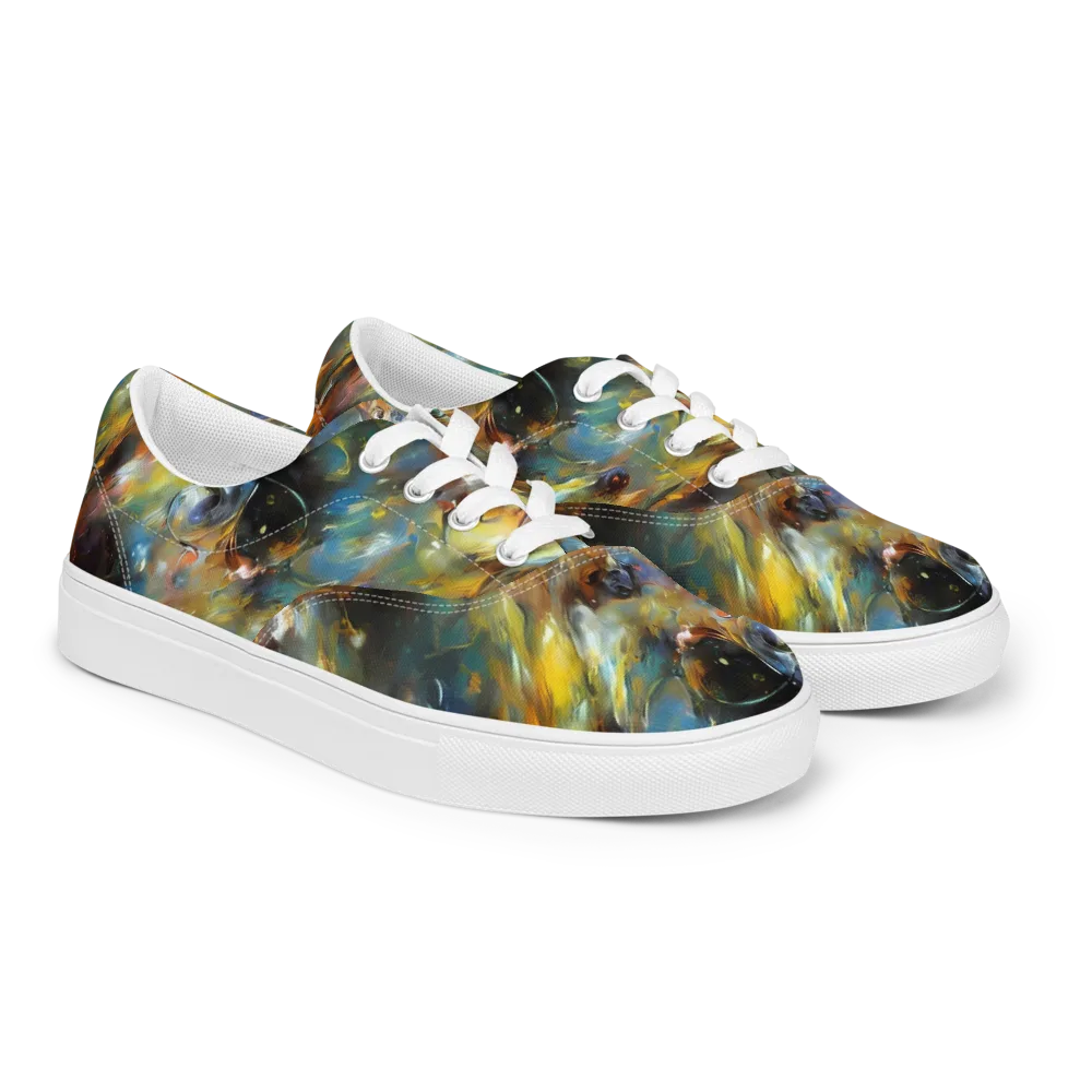 Brushwork Blaze on Men's Lace-Up Canvas Shoes — Right Front
