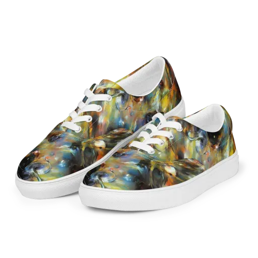 Brushwork Blaze on a Men's Lace-Up Canvas Shoes