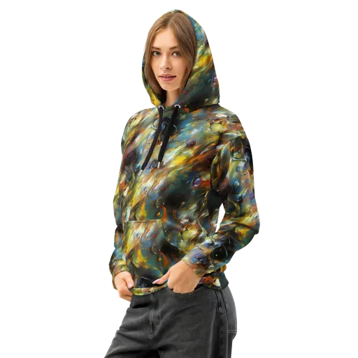 Brushwork Blaze on a Cotton Hoodie
