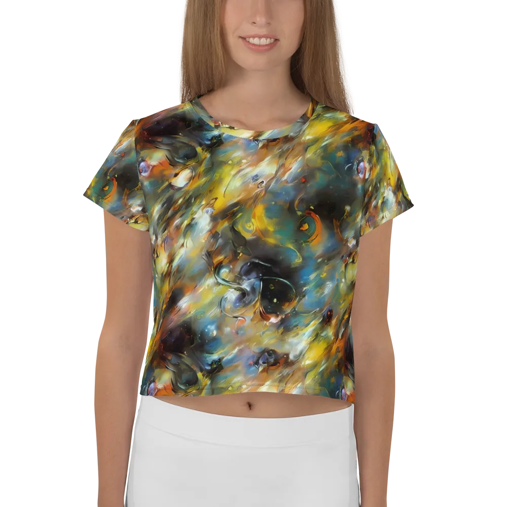 Brushwork Blaze on Crop Tee — Front