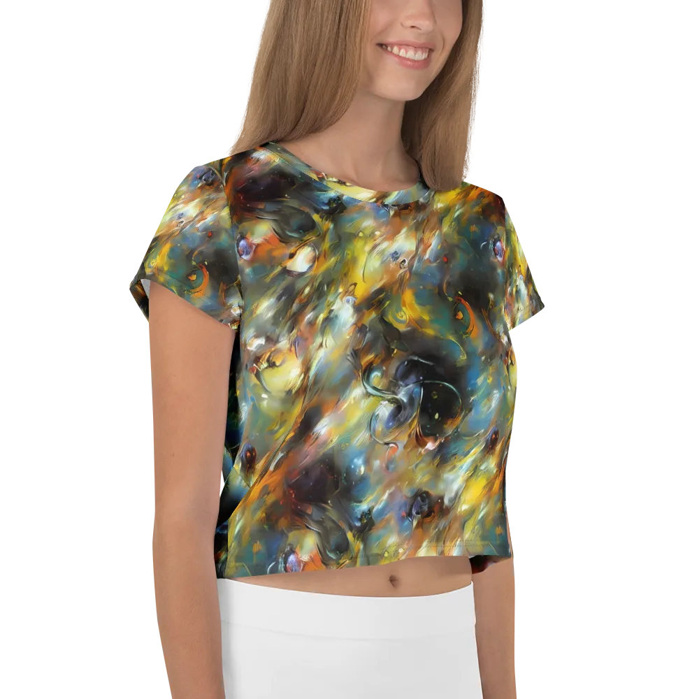 Brushwork Blaze on Crop Tee — Right