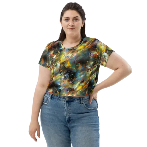 Brushwork Blaze on a Crop Tee