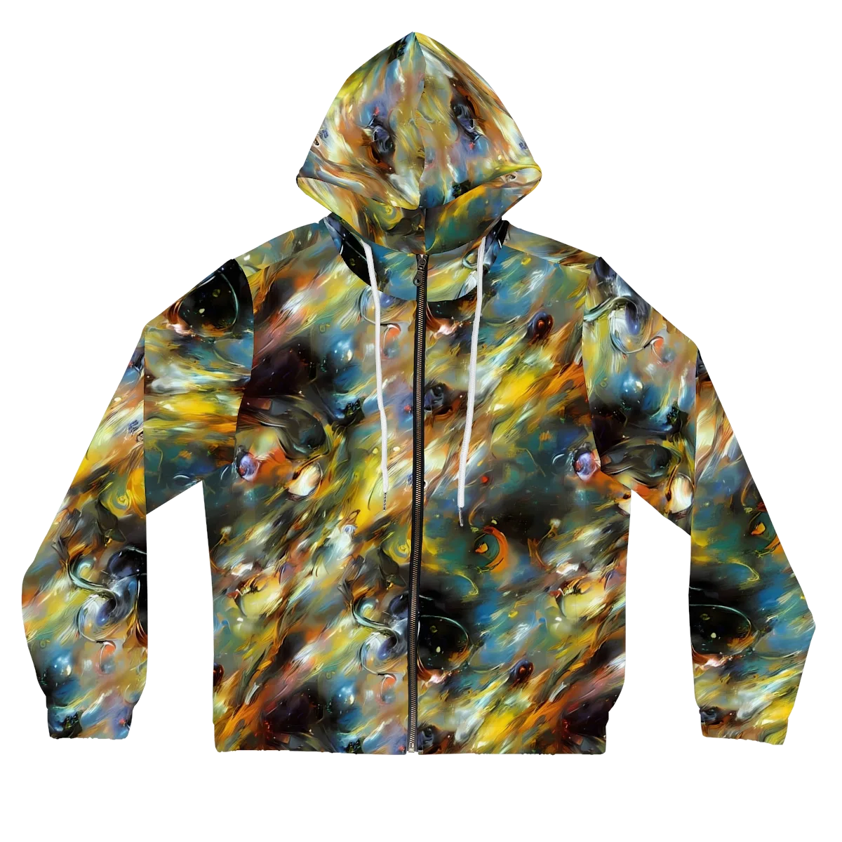 Brushwork Blaze on Women's Full-Zip Hoodie — Front